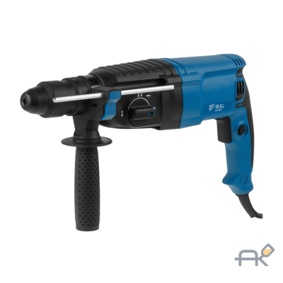 Перфоратор BULL BH 2802 в чем. 850 Вт. 3.2 Дж. 28 мм. 4 реж. + 2 зубила. 3 сверла. БЗП в комплекте (вес 3.8 кг)  0329082